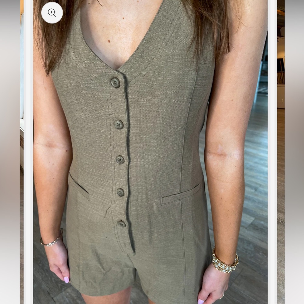 Khaki Sleeveless Women's Romper